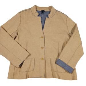 Eileen Fisher Merino Wool Cardigan XL Mustard‎ Yellow Flaws